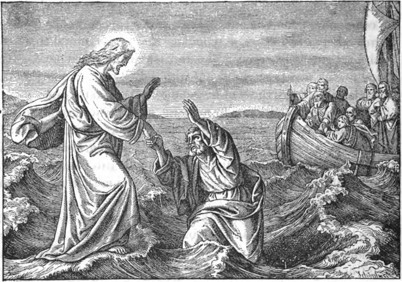 Jesus salva Pedro de afundar